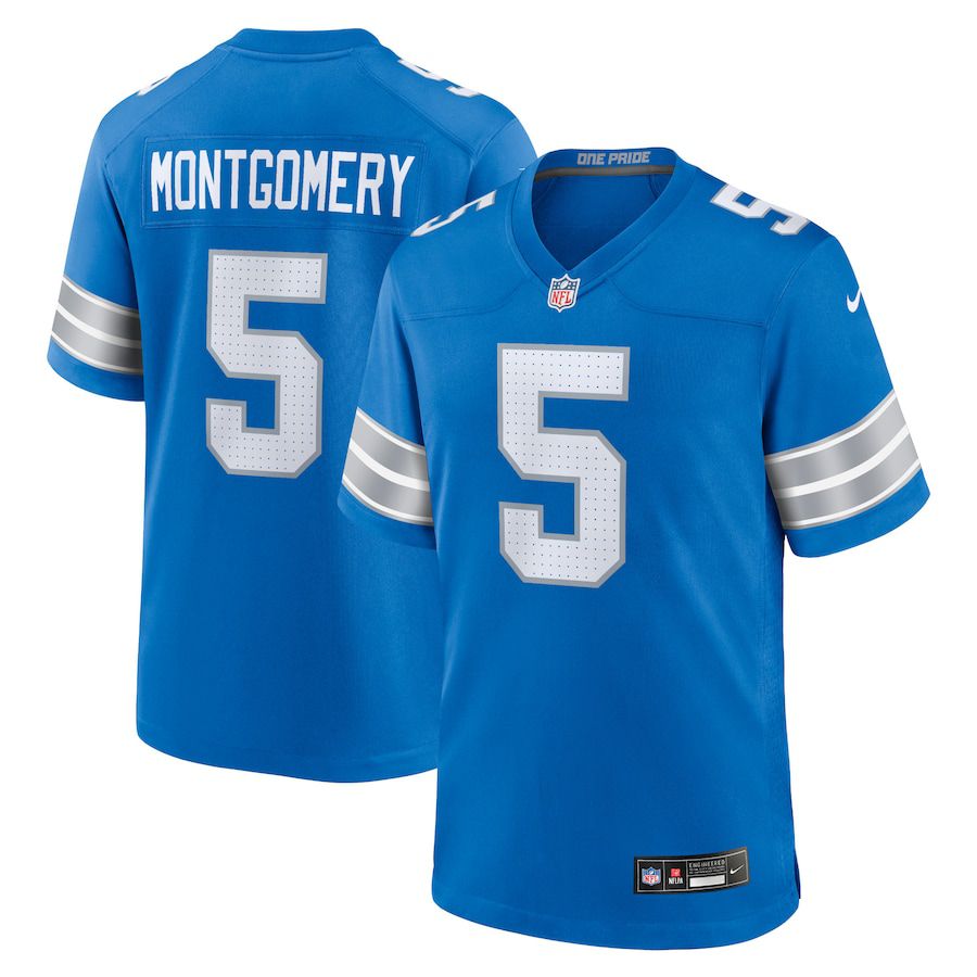 Men Detroit Lions #5 David Montgomery Nike Blue Game NFL Jersey->detroit lions->NFL Jersey